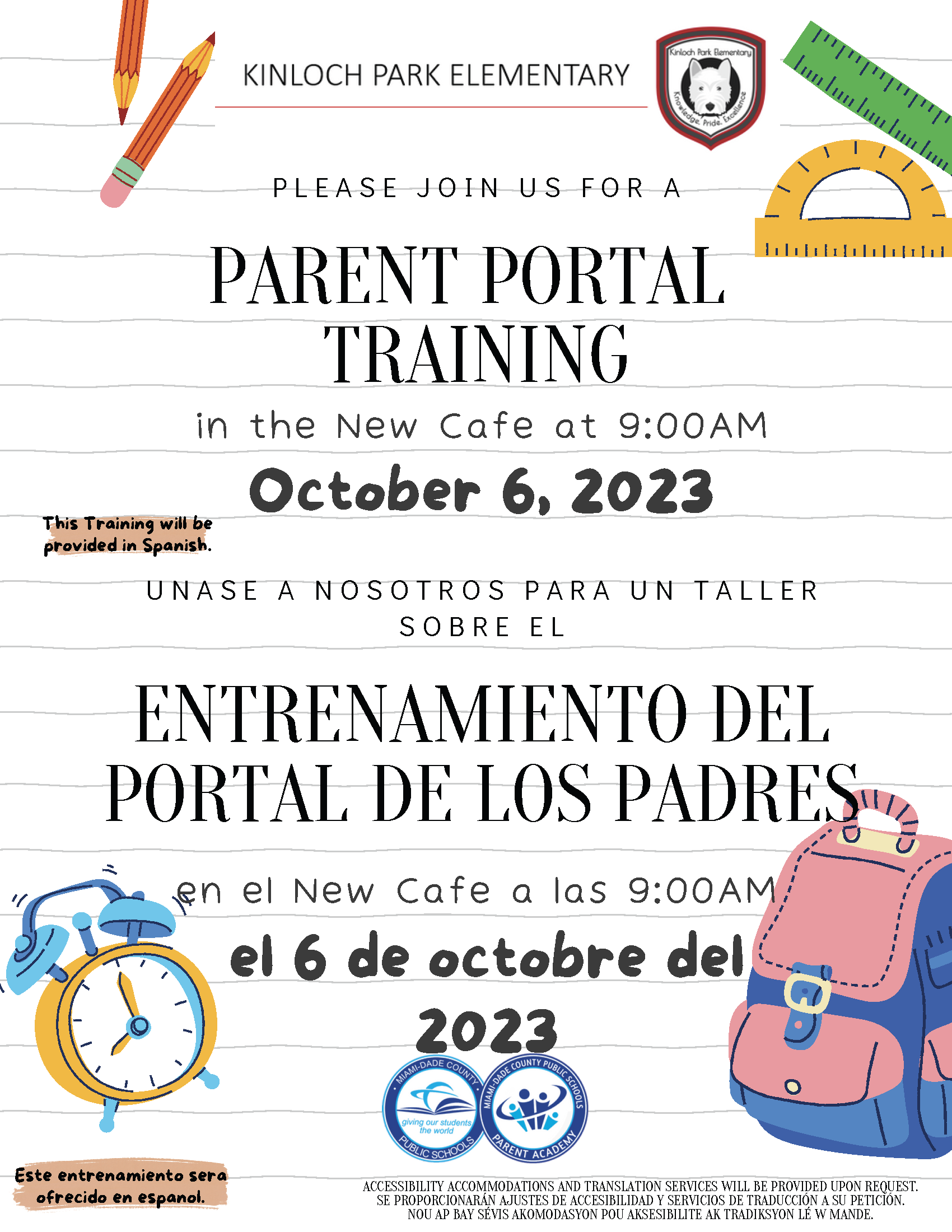 Parent Portal Training @ New Cafe