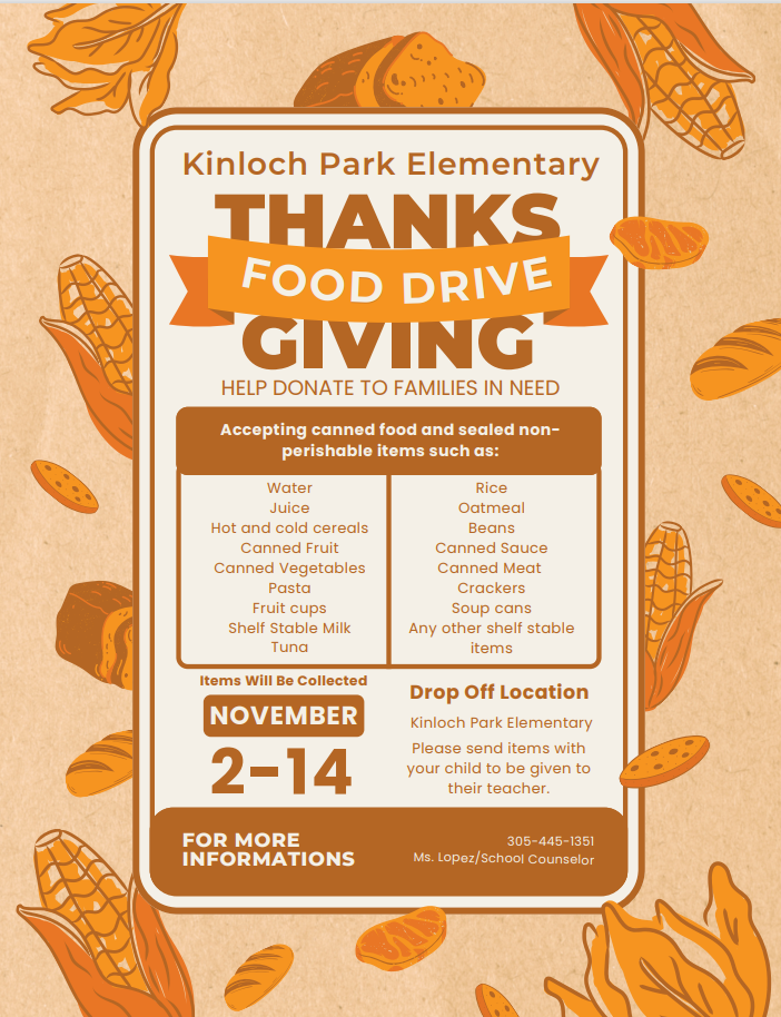 Thanksgiving Food Drive – Kinloch Park Elementary